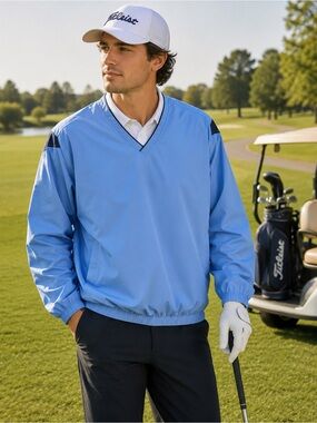 IZOD Golf Lightweight Golf Pullover | Size Medium | Blue Windbreaker